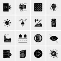 16 iconos de negocios universales vector ilustración de icono creativo para usar en proyectos relacionados con la web y dispositivos móviles