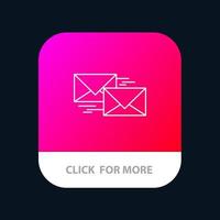 Mail Reply Forward Business Correspondence Letter Mobile App Button Android and IOS Line Version vector