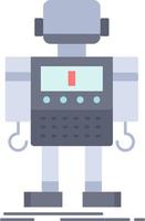 autonomous machine robot robotic technology Flat Color Icon Vector