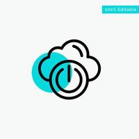 Cloud Power Network Off turquoise highlight circle point Vector icon