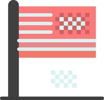 American Dream Collapse Decline Fall Flag  Flat Color Icon Vector icon banner Template