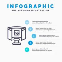 Future Glasses Science Technology Line icon with 5 steps presentation infographics Background vector