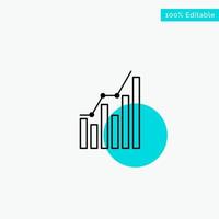 Graph Analytics Business Diagram Marketing Statistics Trends turquoise highlight circle point Vector icon