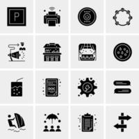 16 iconos de negocios universales vector ilustración de icono creativo para usar en proyectos relacionados con la web y dispositivos móviles