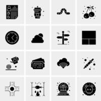 16 iconos de negocios universales vector ilustración de icono creativo para usar en proyectos relacionados con la web y dispositivos móviles