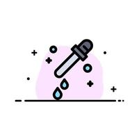 Dropper Pipette Science  Business Flat Line Filled Icon Vector Banner Template