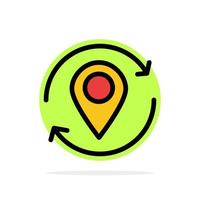 Arrow Location Map Marker Pin Abstract Circle Background Flat color Icon vector