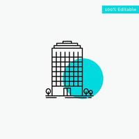 Building Office Tower Space turquoise highlight circle point Vector icon