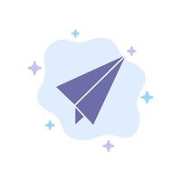 Paper Paper plane Plane Blue Icon on Abstract Cloud Background vector