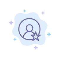 Rating User Profile Blue Icon on Abstract Cloud Background vector