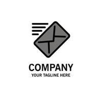 correo electrónico mensaje de correo enviado plantilla de logotipo de empresa color plano vector