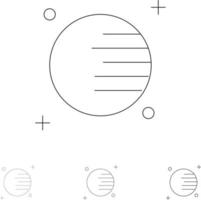 Astronomy Planet Space Bold and thin black line icon set vector
