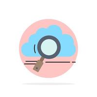 cloud search storage technology computing Flat Color Icon Vector