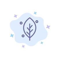 Ecology Leaf Nature Spring Blue Icon on Abstract Cloud Background vector