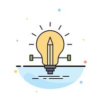 bulb creative solution light pencil Flat Color Icon Vector