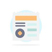 Basic Document Ui Medical Abstract Circle Background Flat color Icon vector