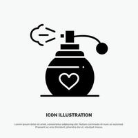 Perfume Love Gift Solid Black Glyph Icon vector