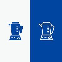 Blender Electric Home Machine Line and Glyph Solid icon Blue banner vector