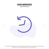 Our Services Twitter Logo Refresh Solid Glyph Icon Web card Template vector