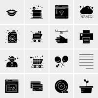 16 iconos universales de negocios vector ilustración de icono creativo para usar en proyectos relacionados con la web y dispositivos móviles