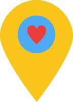 Heart Location Map Pointer  Flat Color Icon Vector icon banner Template