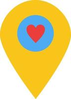 corazón ubicación mapa puntero color plano icono vector icono banner plantilla