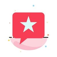 Chat Favorite Message Star Abstract Flat Color Icon Template vector