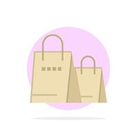 bolsa bolso compras tienda círculo abstracto fondo color plano icono vector