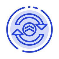 Arrow Refresh Reload Computing Blue Dotted Line Line Icon vector
