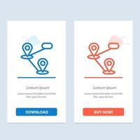 Gps Location Map  Blue and Red Download and Buy Now web Widget Card Template vector