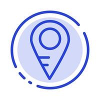 mapa ubicación escuela azul línea punteada icono de línea vector