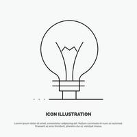 Idea Innovation Invention Light bulb Line Icon Vector