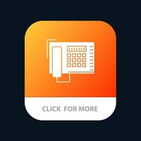 número de teléfono fax llamada botón de la aplicación móvil versión de glifo de android e ios vector