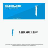 Pen Pencil Design SOlid Icon Website Banner and Business Logo Template vector