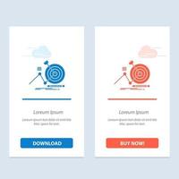 Target Success Goal Focus  Blue and Red Download and Buy Now web Widget Card Template vector