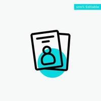 Id Card ID Card Pass turquoise highlight circle point Vector icon