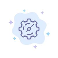 Gear Setting Timer Blue Icon on Abstract Cloud Background vector