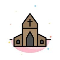 Church House Easter Cross Abstract Flat Color Icon Template vector