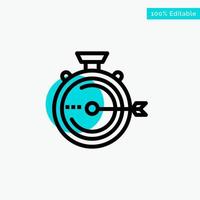 Launch Management Optimization Release Stopwatch turquoise highlight circle point Vector icon