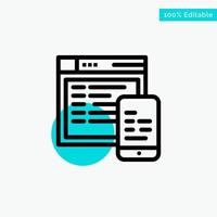 Responsive Design Website Mobile turquoise highlight circle point Vector icon