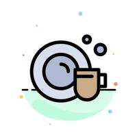 Dish Cup Cleaning Abstract Flat Color Icon Template vector