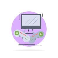 Game gaming internet multiplayer online Flat Color Icon Vector