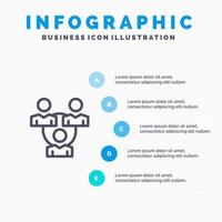 Connection Meeting Office Communication Line icon with 5 steps presentation infographics Background vector