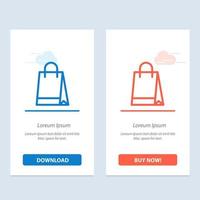 Bag Handbag Shopping Buy  Blue and Red Download and Buy Now web Widget Card Template vector