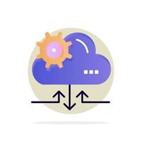 Cloud Setting Gear Arrow Abstract Circle Background Flat color Icon vector