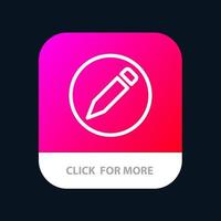 Basic Pencil Text Mobile App Button Android and IOS Line Version vector