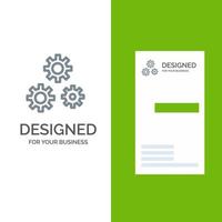 Configuration Gears Preferences Service Grey Logo Design and Business Card Template vector