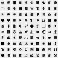 Set of 100 Business Solid Glyph icons vector