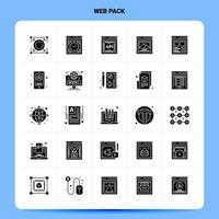 Solid 25 Web Pack Icon set Vector Glyph Style Design Black Icons Set Web and Mobile Business ideas design Vector Illustration