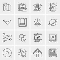 16 Business Universal Icons Vector Creative Icon Illustration to use in web and Mobile Related project